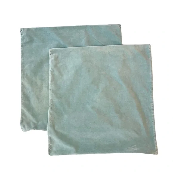 IKEA SANELA Velvet Cotton Cushion Cover - 20x20 Inches, Dark Gray-Turquoise, 805.909.28